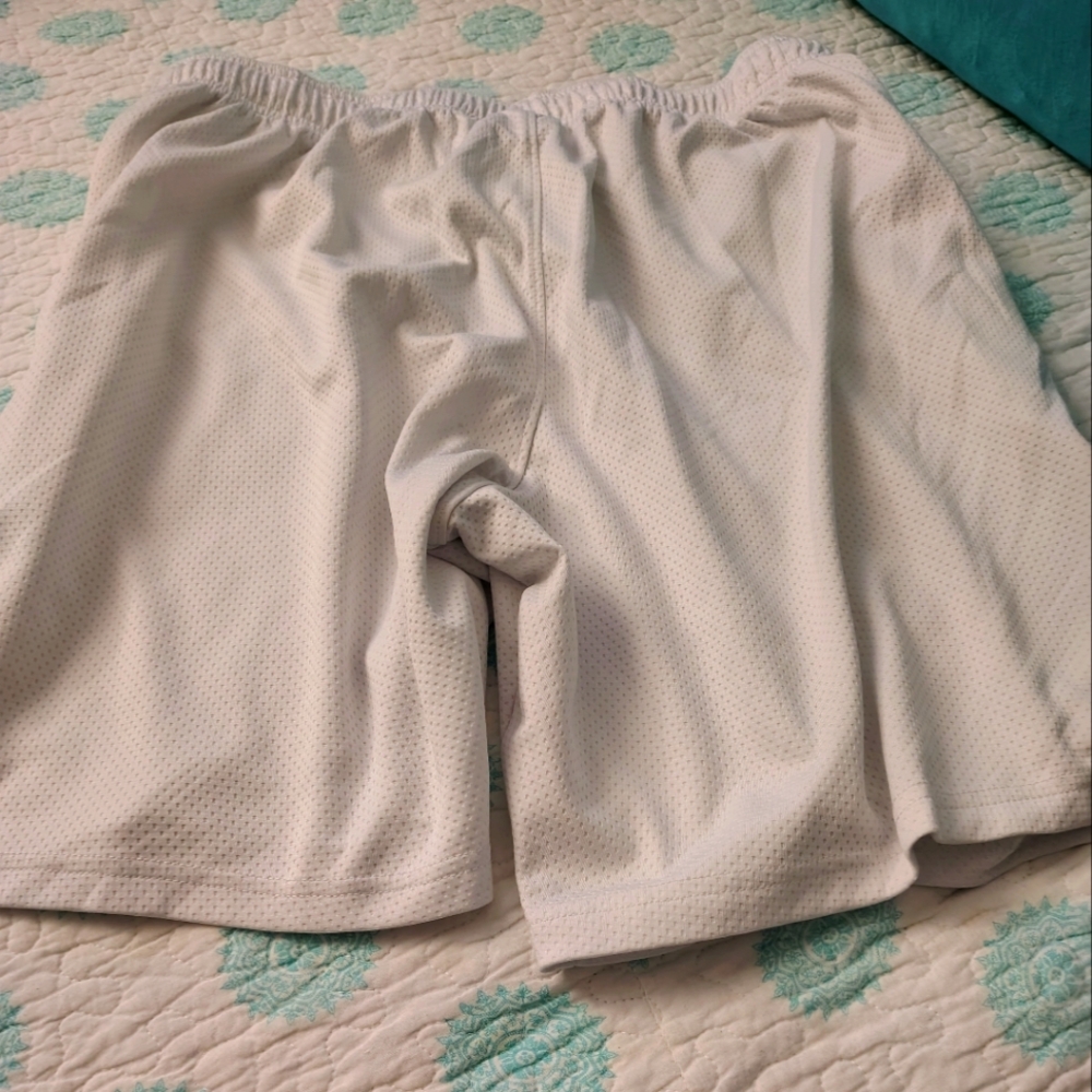 White Athletic Mesh Shorts